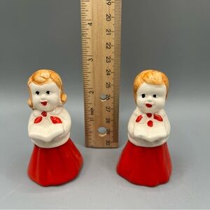 Vintage Boy and Girl Christmas Choir Salt and Pepper Shakers